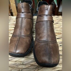 Rieker Women's Brown Leather Ankle Boots